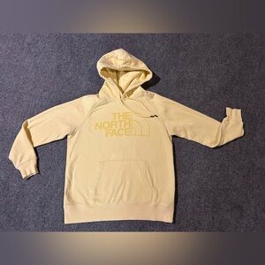 The North Face Light Yellow Pullover Hoodie with Front Logo womens size small